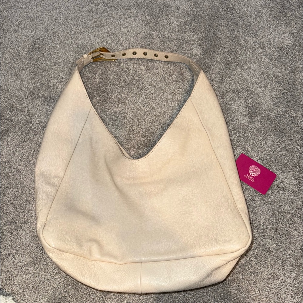 Vince Camuto Cream Leather Hobo Bag